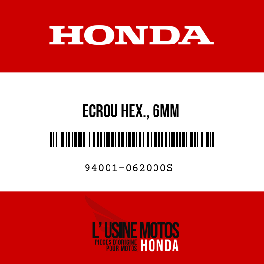image de 94001-062000S ECROU HEX., 6MM