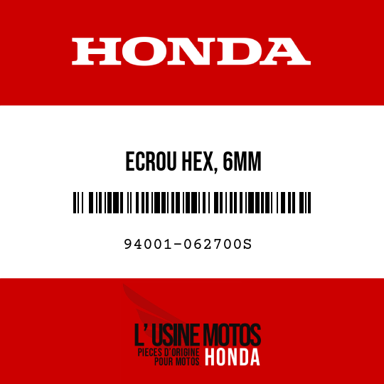 image de 94001-062700S ECROU HEX, 6MM