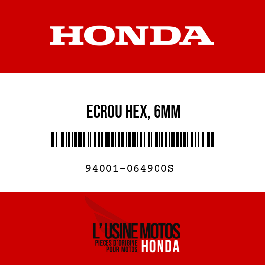 image de 94001-064900S ECROU HEX, 6MM
