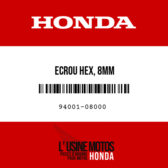 image de 94001-08000 ECROU HEX, 8MM