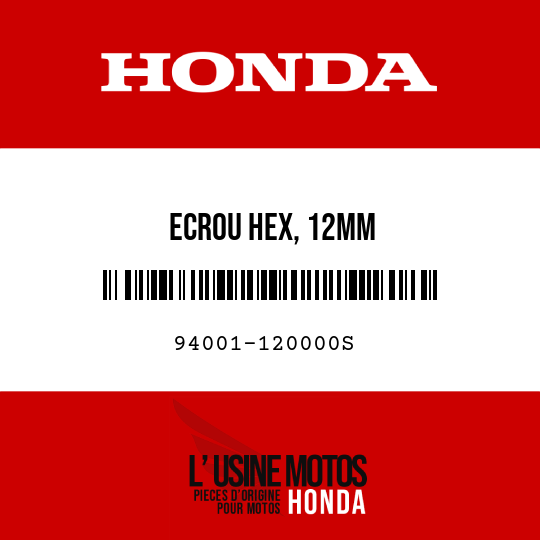 image de 94001-120000S ECROU HEX, 12MM