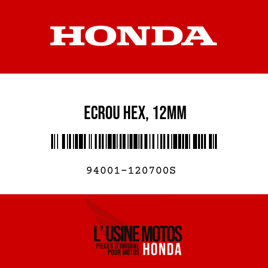 image de 94001-120700S ECROU HEX, 12MM
