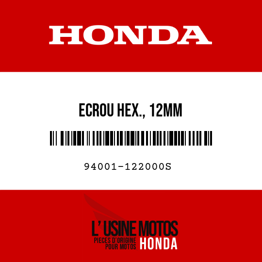 image de 94001-122000S ECROU HEX., 12MM
