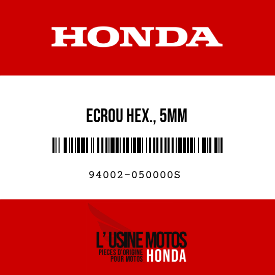 image de 94002-050000S ECROU HEX., 5MM