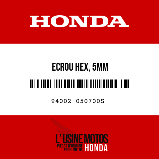 image de 94002-050700S ECROU HEX, 5MM