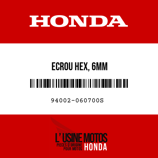 image de 94002-060700S ECROU HEX, 6MM