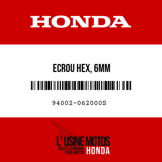 image de 94002-062000S ECROU HEX, 6MM