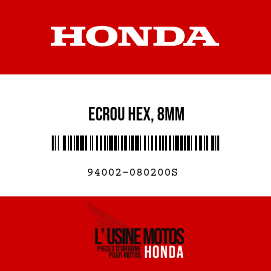 image de 94002-080200S ECROU HEX, 8MM