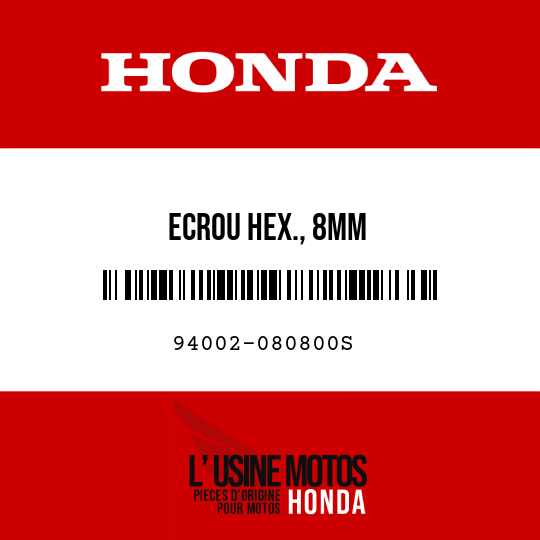 image de 94002-080800S ECROU HEX., 8MM