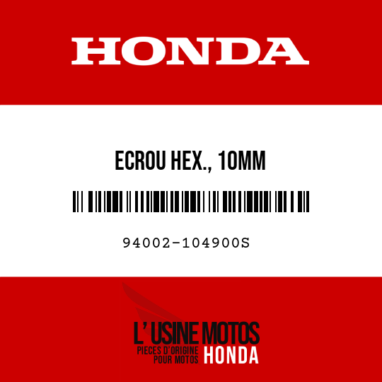 image de 94002-104900S ECROU HEX., 10MM