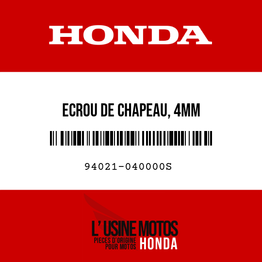 image de 94021-040000S ECROU DE CHAPEAU, 4MM