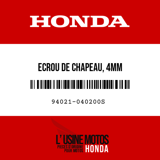 image de 94021-040200S ECROU DE CHAPEAU, 4MM
