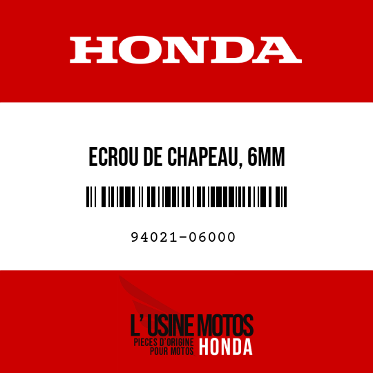 image de 94021-06000 ECROU DE CHAPEAU, 6MM