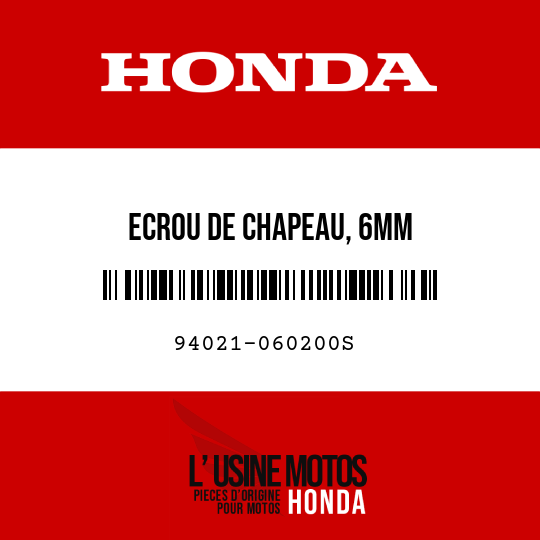 image de 94021-060200S ECROU DE CHAPEAU, 6MM