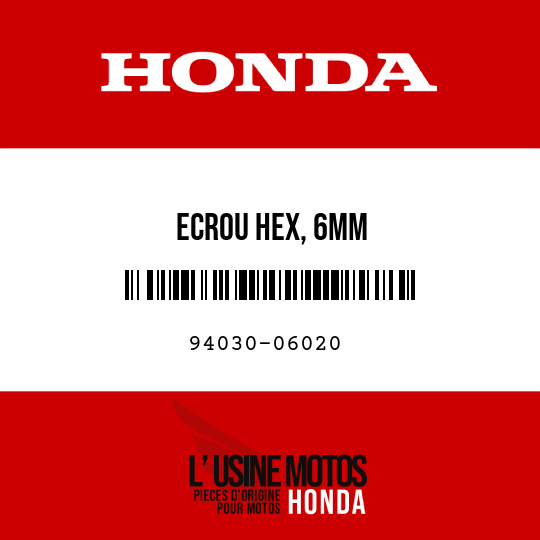 image de 94030-06020 ECROU HEX, 6MM