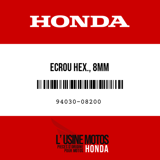 image de 94030-08200 ECROU HEX., 8MM