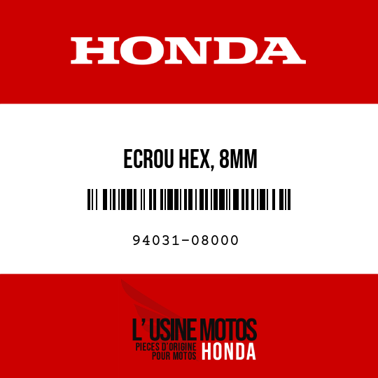 image de 94031-08000 ECROU HEX, 8MM