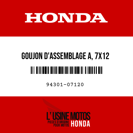 image de 94301-07120 GOUJON D'ASSEMBLAGE A, 7X12