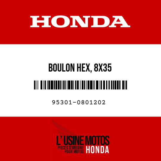 image de 95301-0801202 BOULON HEX, 8X35