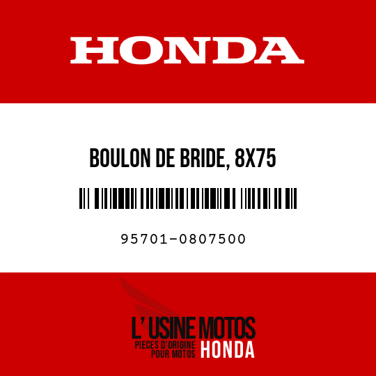 image de 95701-0807500 BOULON DE BRIDE, 8X75