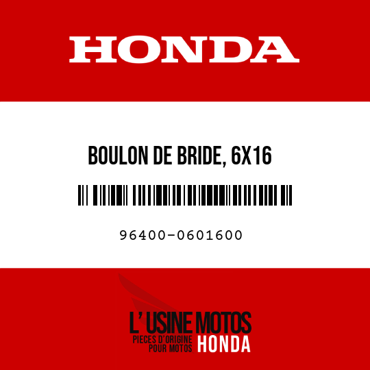 image de 96400-0601600 BOULON DE BRIDE, 6X16