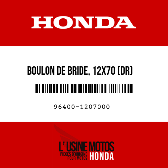 image de 96400-1207000 BOULON DE BRIDE, 12X70 (DR)