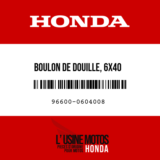 image de 96600-0604008 BOULON DE DOUILLE, 6X40