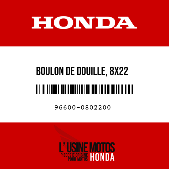 image de 96600-0802200 BOULON DE DOUILLE, 8X22