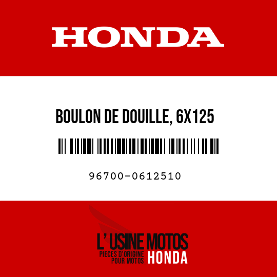 image de 96700-0612510 BOULON DE DOUILLE, 6X125