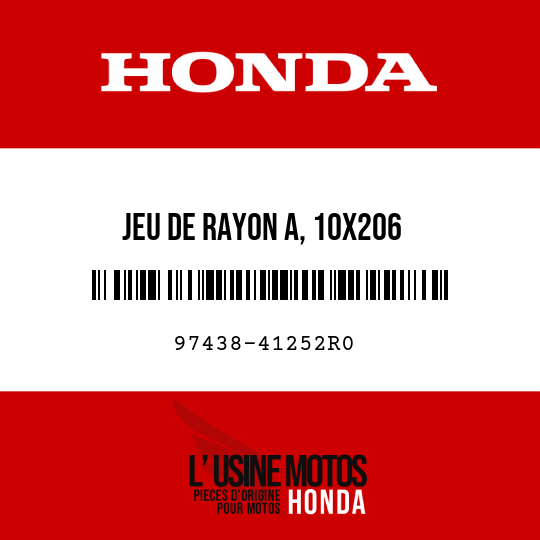 image de 97438-41252R0 JEU DE RAYON A, 10X206