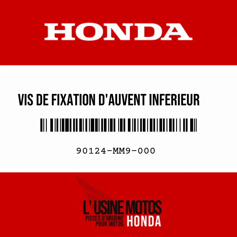 90124 90124-MM9-000 VIS DE FIXATION D'AUVENT INFERIEUR HONDA